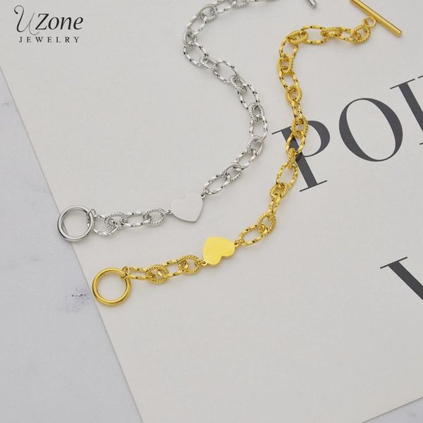charm bracelets uzone romantic stainless steel love heart couple thick chain women bracelet on hand birthday party gift jewelry bijoux, Golden;silver
charm bracelets uzone romantic stainless steel love heart couple thick chain women bracelet on hand birthday party gift jewelry bijoux, Golden;silver