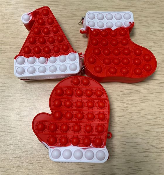 christmas xmas hat stocking glove shape silicone purses coin bag fidget popet bubble wallet boys girls kids children's rubber zip walle, White
christmas xmas hat stocking glove shape silicone purses coin bag fidget popet bubble wallet boys girls kids children's rubber zip walle, White