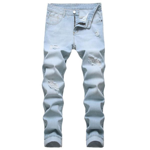 men's jeans large size holes straight light blue elastic spring and summer casual trousers fashion 90s for men
men's jeans large size holes straight light blue elastic spring and summer casual trousers fashion 90s for men