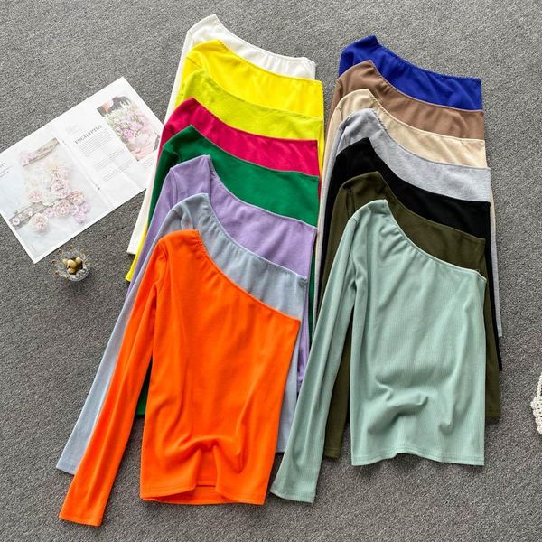women's blouses & shirts spring autumn shirt korean retro solid color diagonal collar one-shoulder pullover waist female e063, White
women's blouses & shirts spring autumn shirt korean retro solid color diagonal collar one-shoulder pullover waist female e063, White
