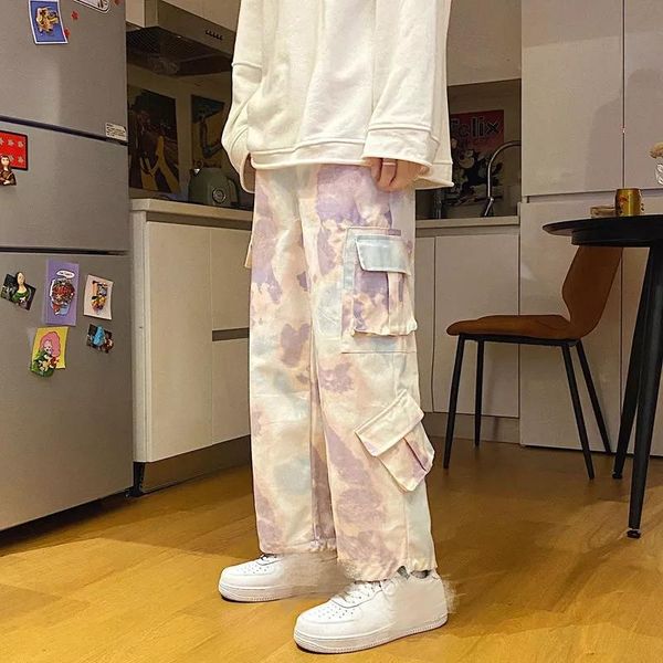 tie-dye pants men's fashion casual pocket cargo men streetwear korean loose hip-hop straight wide-leg mens trousers, Black
tie-dye pants men's fashion casual pocket cargo men streetwear korean loose hip-hop straight wide-leg mens trousers, Black