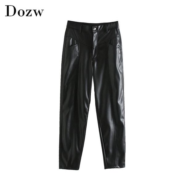 fashion black color pu leather pants women baggy long length casual harem female pleated plus size trousers pantalon femme 210515, Black;white
fashion black color pu leather pants women baggy long length casual harem female pleated plus size trousers pantalon femme 210515, Black;white