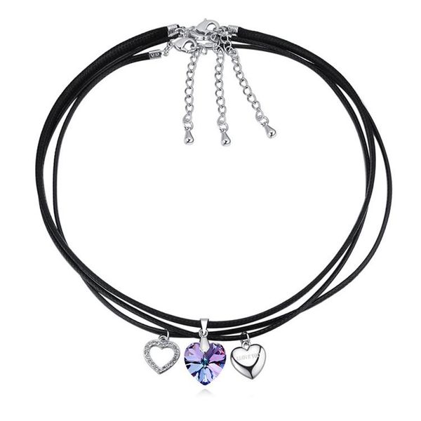 pendant necklaces 3pcs crystals from heart choker necklace vintage rope chain statement jewelry bijou mother's day gift drop, Silver
pendant necklaces 3pcs crystals from heart choker necklace vintage rope chain statement jewelry bijou mother's day gift drop, Silver