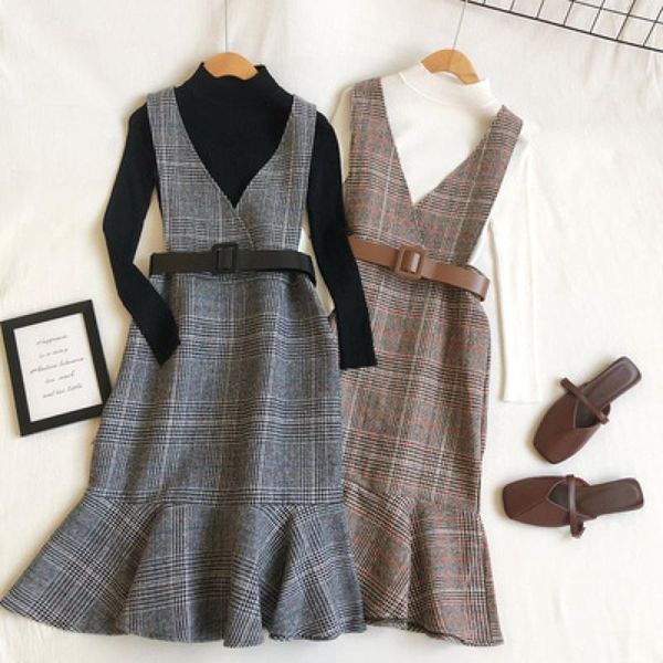 women's tracksuits bellaza women thick two piece sets woolen plaid strap dress slim knitted sweater two-piece suit ol fashion, Gray
women's tracksuits bellaza women thick two piece sets woolen plaid strap dress slim knitted sweater two-piece suit ol fashion, Gray