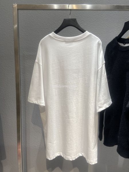 women's t-shirt spring and summer high version b family chest print pullover round neck loose men's women's same t-shirt shor, White
women's t-shirt spring and summer high version b family chest print pullover round neck loose men's women's same t-shirt shor, White