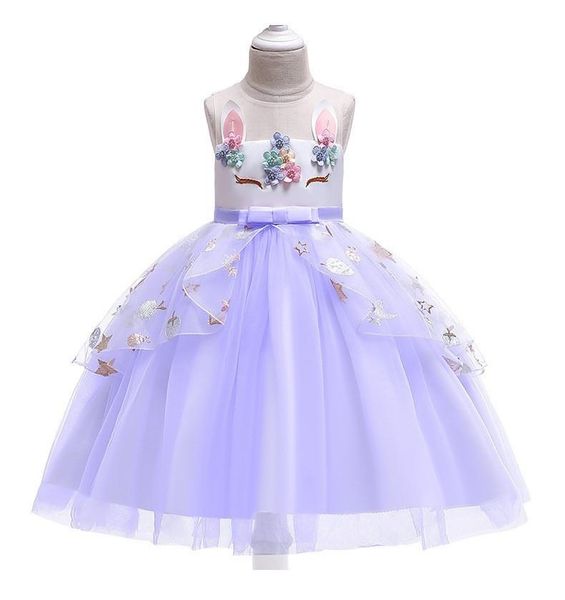 girl's dresses easter girl princess dress color embroidered bow cartoon ears european and american children's wear, Red;yellow