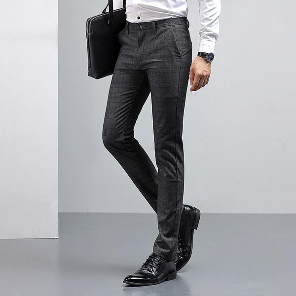 men's pants spring and autumn trend slim plaid casual business office fashion urban, Black
men's pants spring and autumn trend slim plaid casual business office fashion urban, Black