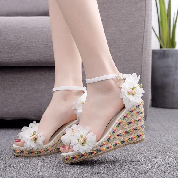 cm flower fish mouth wedges large size sandals waterproof platform roman fashion white women, Black
cm flower fish mouth wedges large size sandals waterproof platform roman fashion white women, Black