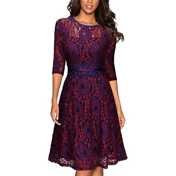 european station 2021 autumn amazon large women's patchwork lace slim dress casual dresses, Black;gray
european station 2021 autumn amazon large women's patchwork lace slim dress casual dresses, Black;gray