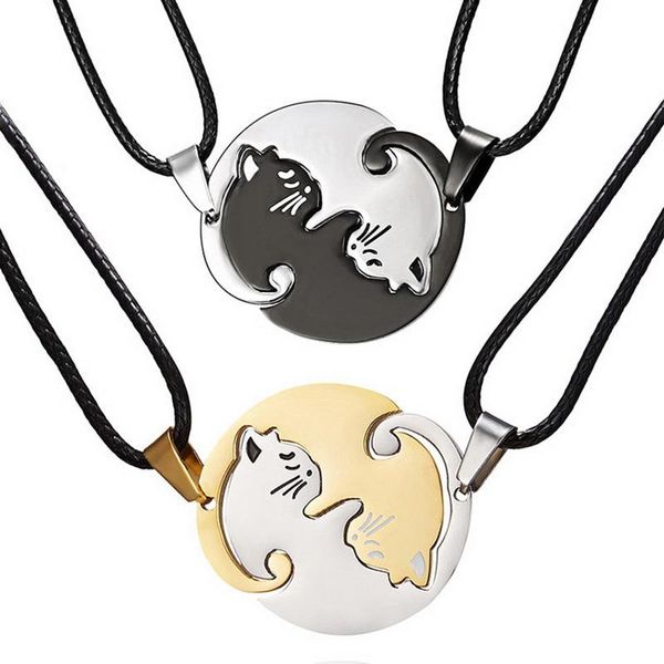 couple matching friendship necklace for women christmas gift stainless steel cat pendant friends bff fashion jewelry choker necklaces, Silver
couple matching friendship necklace for women christmas gift stainless steel cat pendant friends bff fashion jewelry choker necklaces, Silver