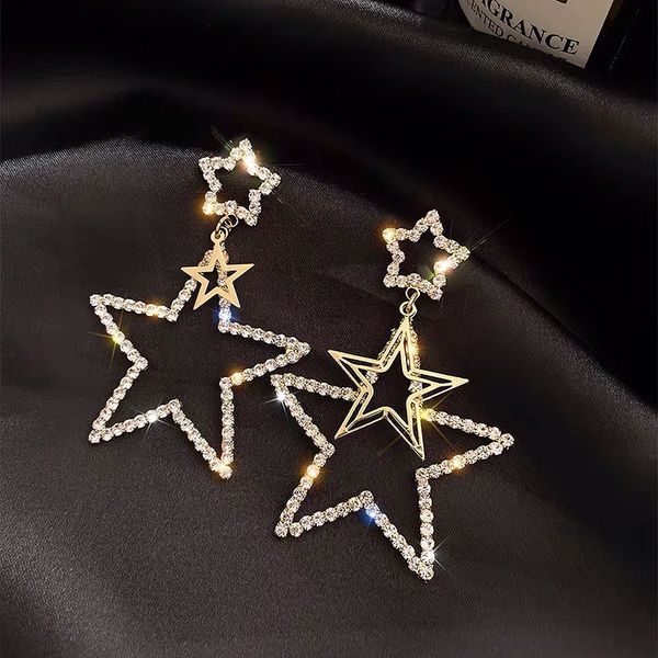 925 silver needle advanced sense asymmetric five pointed star tassel temperament pearl earrings women's super flash diamond
925 silver needle advanced sense asymmetric five pointed star tassel temperament pearl earrings women's super flash diamond