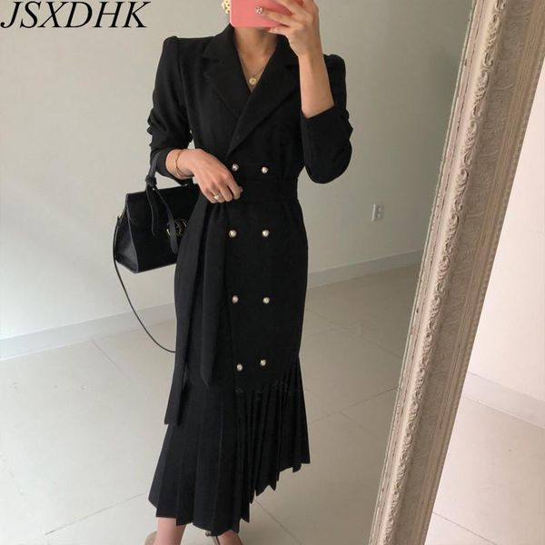 casual dresses elegant autumn notched collar office ladies dress korean chic women double-breasted lace up belt black work pleated long, Black;gray
casual dresses elegant autumn notched collar office ladies dress korean chic women double-breasted lace up belt black work pleated long, Black;gray