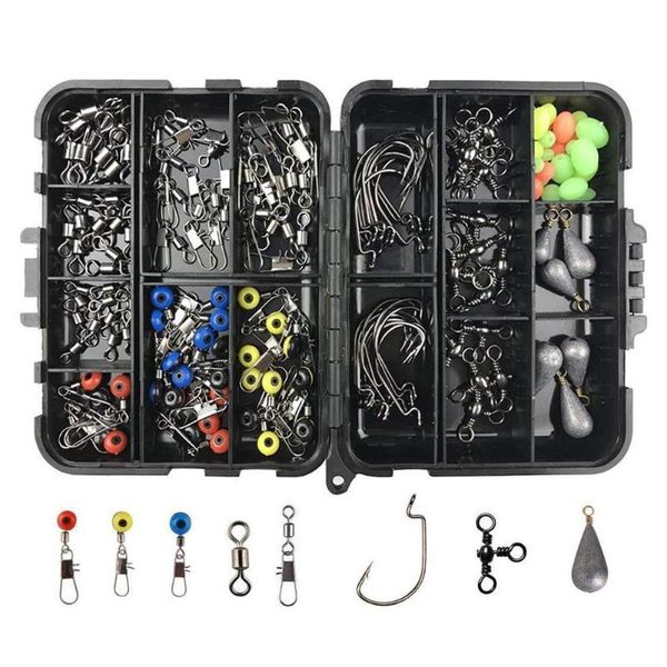 set of fishing accessories kit including jig weights a6o2 box hooks with tackle fish sinker swivels w3r2
set of fishing accessories kit including jig weights a6o2 box hooks with tackle fish sinker swivels w3r2
