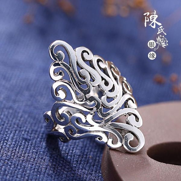 cluster rings s925 sterling silver thailand retro handmade diamond hollow personality thai ornaments versatile lady ring, Golden;silver
cluster rings s925 sterling silver thailand retro handmade diamond hollow personality thai ornaments versatile lady ring, Golden;silver