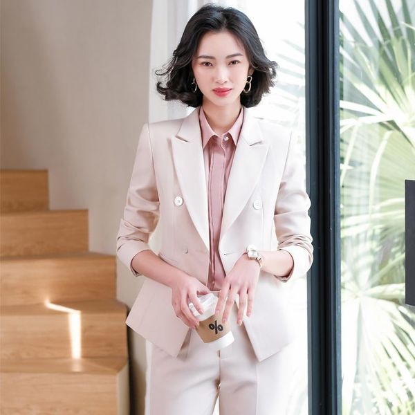 women's two piece pants ladies office elegant apricot formal uniform designs women business suits pantsuits professional ol style blaze, White
women's two piece pants ladies office elegant apricot formal uniform designs women business suits pantsuits professional ol style blaze, White