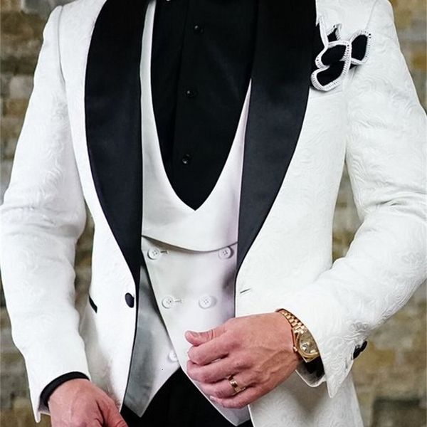 men's suits & blazers custom made men white pattern and black groom tuxedos shawl satin lapel groomsmen wedding man ( jacket+pants, White;black
men's suits & blazers custom made men white pattern and black groom tuxedos shawl satin lapel groomsmen wedding man ( jacket+pants, White;black