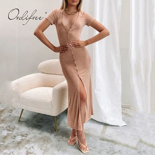 summer women long short sleeve single breasted bodycon maxi dress 210415, Black;gray
summer women long short sleeve single breasted bodycon maxi dress 210415, Black;gray