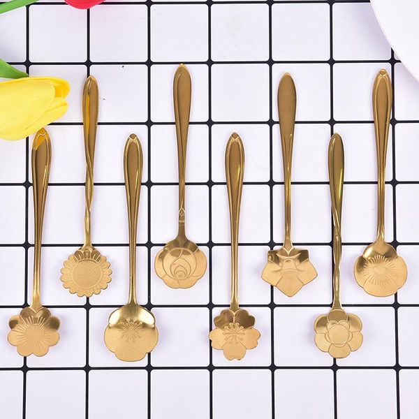 spoons 1pc stainless steel spoon vintage gold flower small coffee tea fancy sugar dessert teaspoon bar cafe tableware
spoons 1pc stainless steel spoon vintage gold flower small coffee tea fancy sugar dessert teaspoon bar cafe tableware