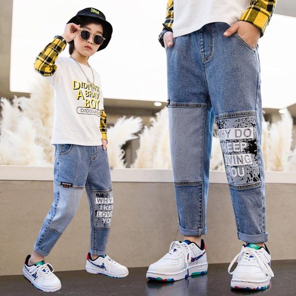 fashion boys jeans children kids elastic waist denim pants letter print trousers teenager clothes 4-14years, Blue
fashion boys jeans children kids elastic waist denim pants letter print trousers teenager clothes 4-14years, Blue