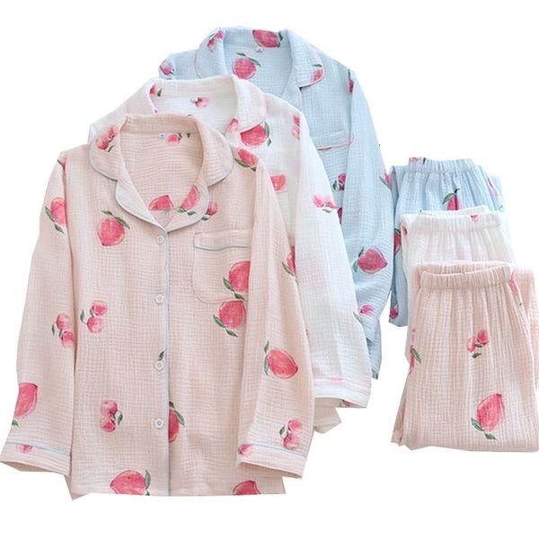 women's sleepwear japanese style girls pajamas women spring and fall pure cotton gauze full sleeve+pants ladies 2pcs cartoon peach, Black;red
women's sleepwear japanese style girls pajamas women spring and fall pure cotton gauze full sleeve+pants ladies 2pcs cartoon peach, Black;red