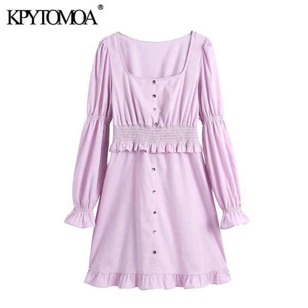 women sweet fashion with buttons ruffled mini dress vintage long sleeve elastic waist female dresses vestidos 210416, Black;gray
women sweet fashion with buttons ruffled mini dress vintage long sleeve elastic waist female dresses vestidos 210416, Black;gray