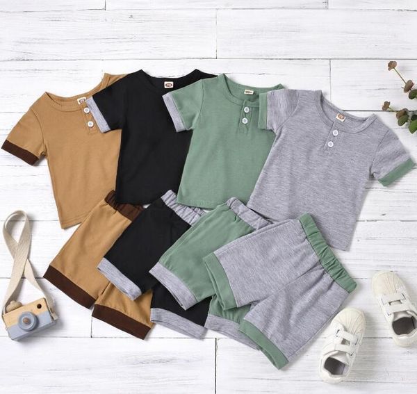 clothing sets born baby boys 2-piece outfit set short sleeve color block +shorts for kids, White
clothing sets born baby boys 2-piece outfit set short sleeve color block +shorts for kids, White