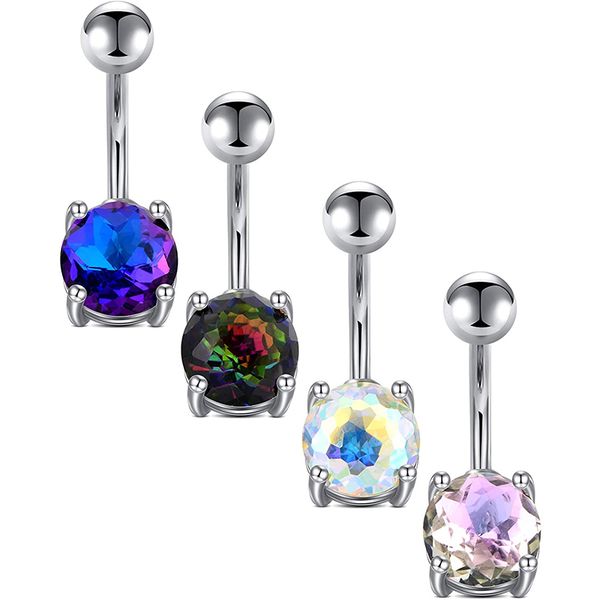 14g button stainless steel barbells belly cz navel rings piercing jewelry for women, Silver
14g button stainless steel barbells belly cz navel rings piercing jewelry for women, Silver