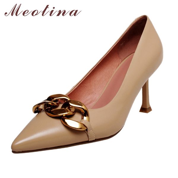 meotina women high heel pumps pointed toe genuine leather party shoes ladies metal decoration stiletto heels shallow footwear 41 210520, Black
meotina women high heel pumps pointed toe genuine leather party shoes ladies metal decoration stiletto heels shallow footwear 41 210520, Black