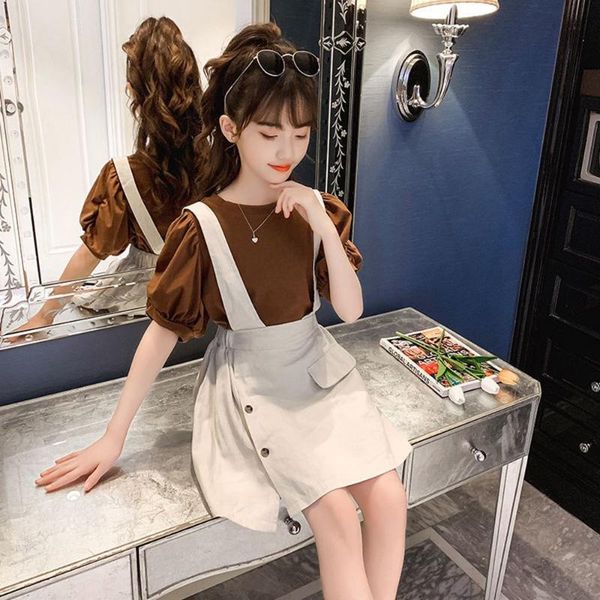 clothing sets 2021 summer girl cloting cotton short sleeve t shirts +strap dress 4 to 14 years kids girls clothes vetement fille teens, White
clothing sets 2021 summer girl cloting cotton short sleeve t shirts +strap dress 4 to 14 years kids girls clothes vetement fille teens, White