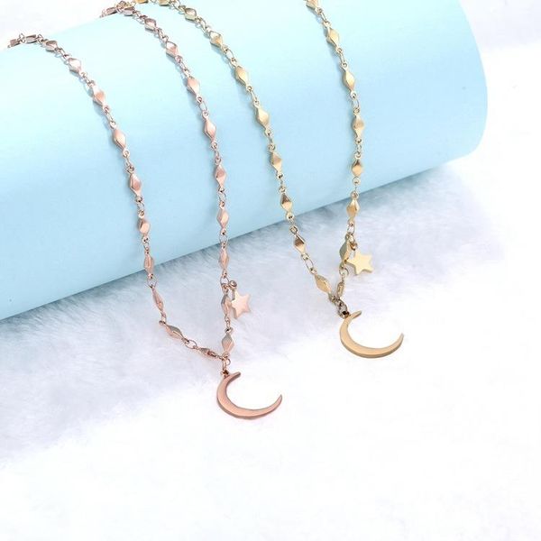 pendant necklaces korean summer titanium rigid jewelry romantic couple metal moon star combination short clavicle necklace female, Silver
pendant necklaces korean summer titanium rigid jewelry romantic couple metal moon star combination short clavicle necklace female, Silver