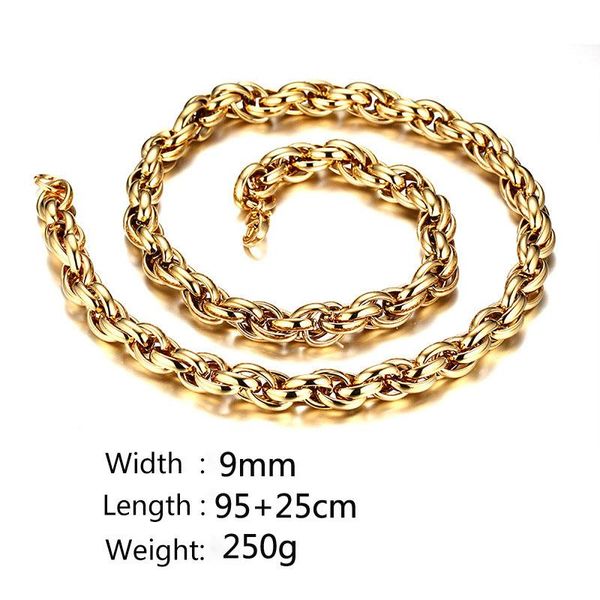 chains fxm stainless steel necklace vbb44 sell man 9mm wide stone gold color 95+25cm big chain punk grain texture shape, Silver
chains fxm stainless steel necklace vbb44 sell man 9mm wide stone gold color 95+25cm big chain punk grain texture shape, Silver