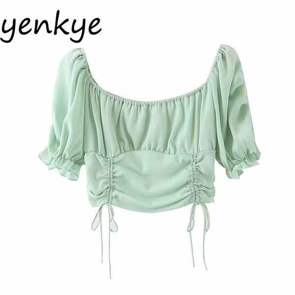 sweet women solid color crop lady square neck short sleeve drawstring lace up holiday summer yf7440 210514, White
sweet women solid color crop lady square neck short sleeve drawstring lace up holiday summer yf7440 210514, White