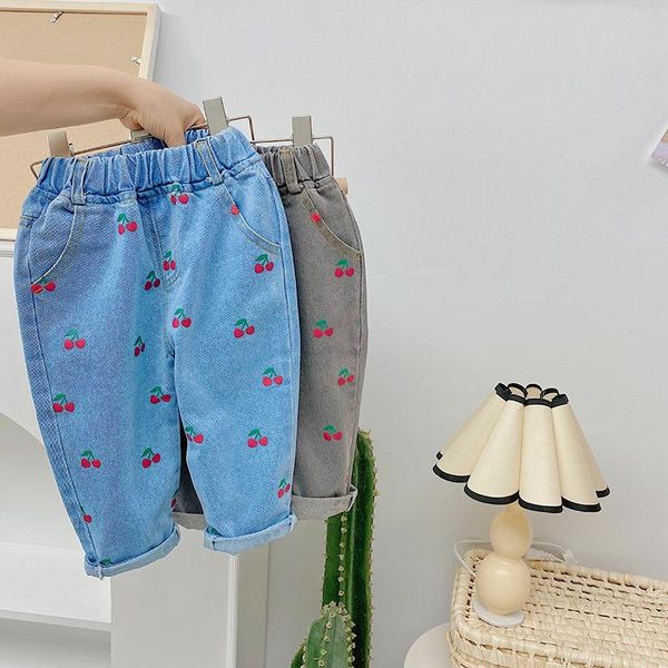 autumn baby girl jeans casual elastic waist cherry print denim pants for toddler kids loose fashion trousers 2-6 y, Blue
autumn baby girl jeans casual elastic waist cherry print denim pants for toddler kids loose fashion trousers 2-6 y, Blue