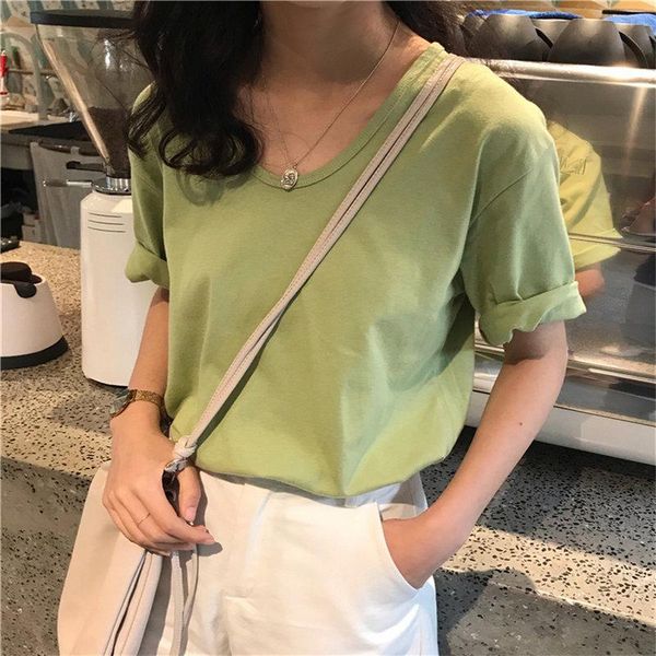 women's t-shirt stowaulb 2021 summer chic tees gentle casual short-sleeved women loose basic all-match leisure solid girls, White
women's t-shirt stowaulb 2021 summer chic tees gentle casual short-sleeved women loose basic all-match leisure solid girls, White