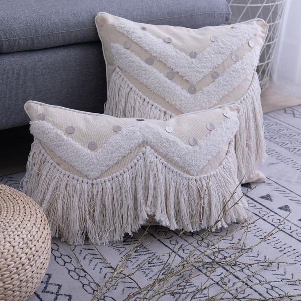 cushion/decorative pillow 1pcs tufted embroidery cushion cover with tassel throw pillowcover boho style cotton canvas home decoration 
cushion/decorative pillow 1pcs tufted embroidery cushion cover with tassel throw pillowcover boho style cotton canvas home decoration
