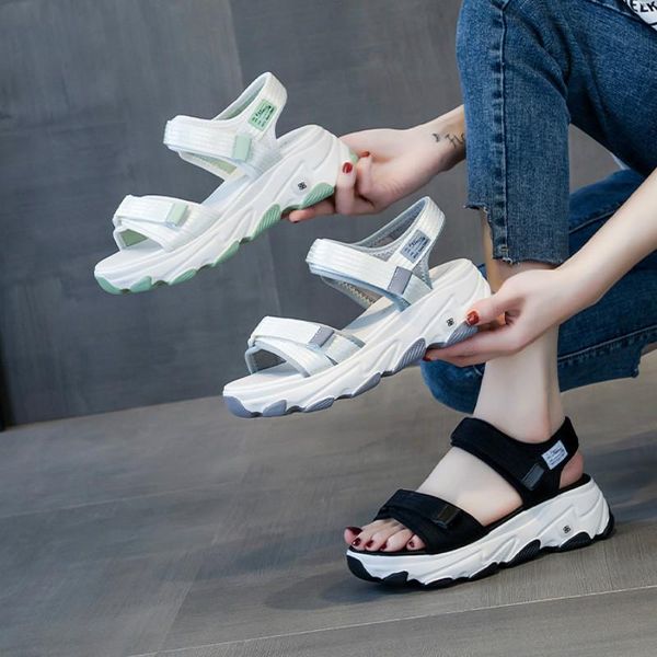 summer womens fashion casual leisure hook and loop thick heel platform sandals girls students sport shoes, Black
summer womens fashion casual leisure hook and loop thick heel platform sandals girls students sport shoes, Black