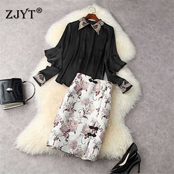 fashion runway spring outfits women long sleeve embroidery ruffles blouse and jacquard skirt suit 2 piece clothing sets 210601, White
fashion runway spring outfits women long sleeve embroidery ruffles blouse and jacquard skirt suit 2 piece clothing sets 210601, White