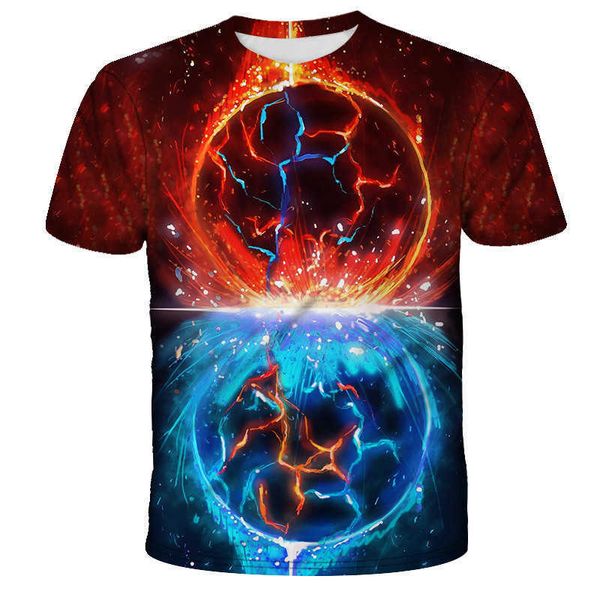 summer casual flame 3d digital printing men's and women's loose fashion round neck trend short sleeve t-shirt, White;black
summer casual flame 3d digital printing men's and women's loose fashion round neck trend short sleeve t-shirt, White;black