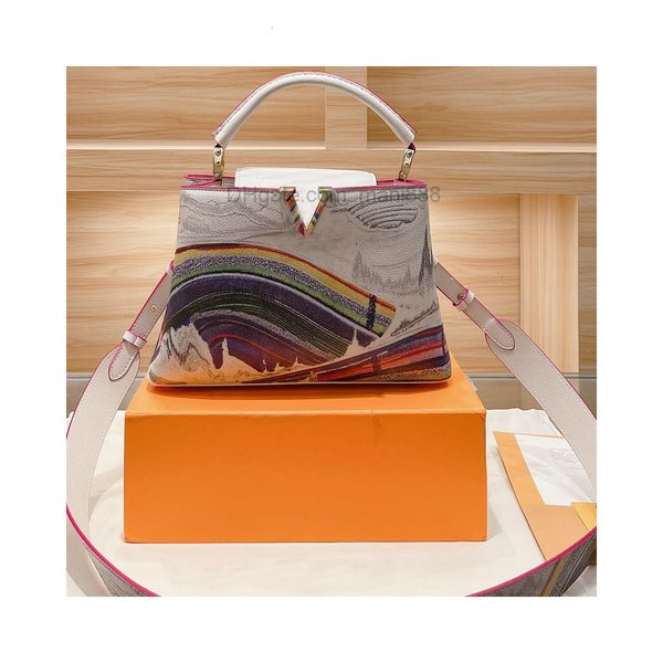 women capucines handbag lady tote crossbody bag colorful painting litchee genuine leather hand bags fashion letter flap handcraft removable
women capucines handbag lady tote crossbody bag colorful painting litchee genuine leather hand bags fashion letter flap handcraft removable