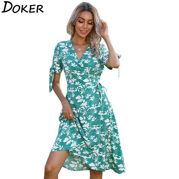 floral print v neck bandage short sleeve knee-length midi dress irregular hem temperament casual beach females dresses 210423, Black;gray
floral print v neck bandage short sleeve knee-length midi dress irregular hem temperament casual beach females dresses 210423, Black;gray