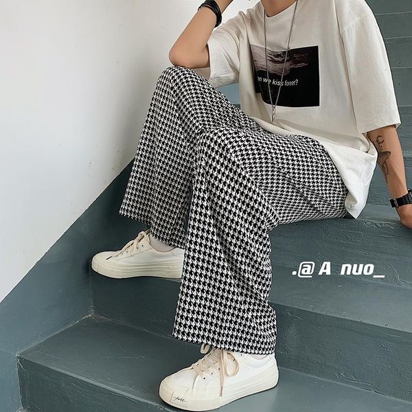 men's pants legible 2021 spring autumn casual loose straight plaid men wide leg pant man, Black
men's pants legible 2021 spring autumn casual loose straight plaid men wide leg pant man, Black