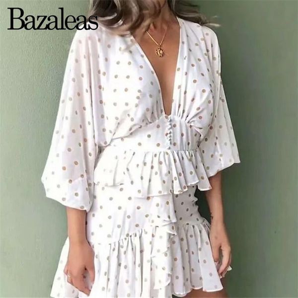 casual dresses bazaleas vintage pink dot print white vestidos retro ruffles women dress fashion v neck buttons, Black;gray
casual dresses bazaleas vintage pink dot print white vestidos retro ruffles women dress fashion v neck buttons, Black;gray