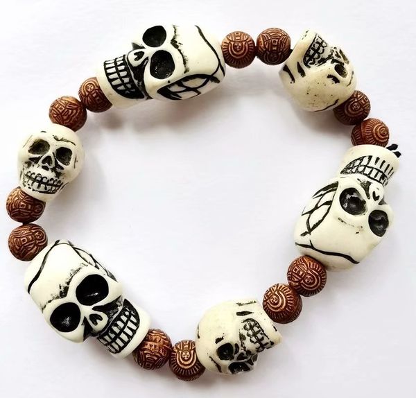 skull carving men's beaded strands bracelet limitation yak bone material art vintage jewelry, Black
skull carving men's beaded strands bracelet limitation yak bone material art vintage jewelry, Black