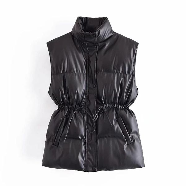 women's vests chic women autumn winter pu faux leather vest coat button up solid black sleeveless jackets female casual waistcoat k91, Black;white
women's vests chic women autumn winter pu faux leather vest coat button up solid black sleeveless jackets female casual waistcoat k91, Black;white
