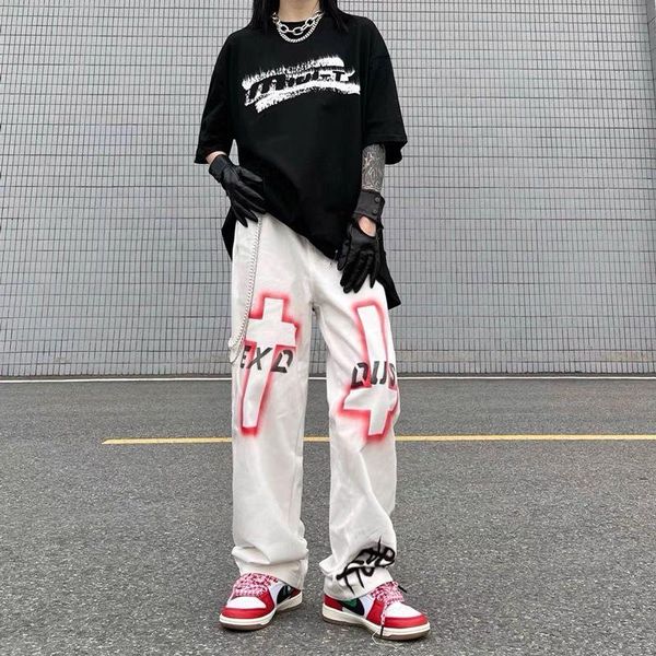 women's pants & capris womens wide-leg summer style cartoon print straight trousers personality graffiti street clothing loose, Black;white
women's pants & capris womens wide-leg summer style cartoon print straight trousers personality graffiti street clothing loose, Black;white