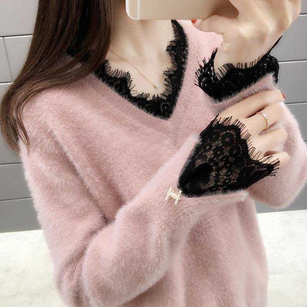women's sweaters womens fashion v-neck lace sweater spring fall imitation mink veet pullovers loose knitting jumper femme y638 c8gn, White;black
women's sweaters womens fashion v-neck lace sweater spring fall imitation mink veet pullovers loose knitting jumper femme y638 c8gn, White;black