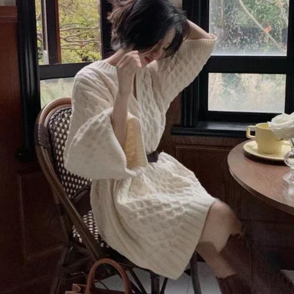 casual dresses autumn winter 2021 lazy solid knitted dress for women thicken loose sweater high street ladies jumper, Black;gray
casual dresses autumn winter 2021 lazy solid knitted dress for women thicken loose sweater high street ladies jumper, Black;gray