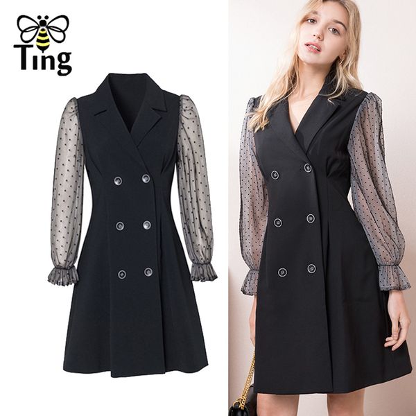 vintage elegant spring autumn double breasted black mini dress notched collar casual street short vestidos za 210513, Black;gray
vintage elegant spring autumn double breasted black mini dress notched collar casual street short vestidos za 210513, Black;gray