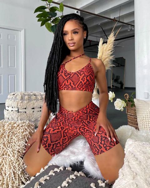 women's tracksuits summer 2021 european and american casual fashion red snake skin print two - piece set, Gray
women's tracksuits summer 2021 european and american casual fashion red snake skin print two - piece set, Gray