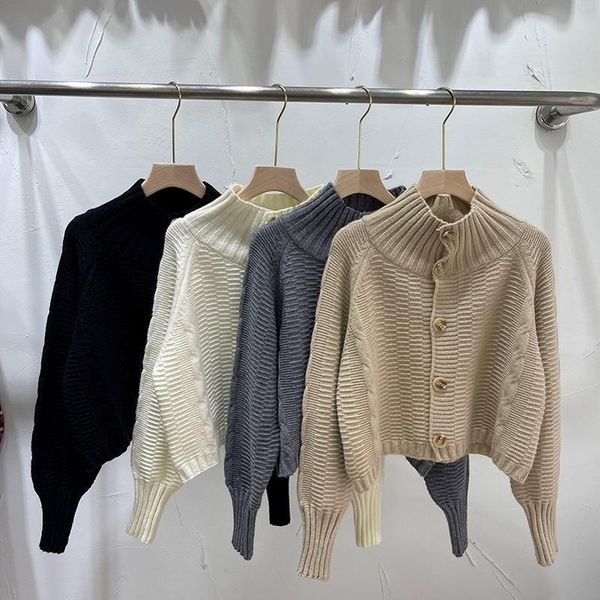 women's knits & tees retro striped half high neck knitted cardigan women autumn and winter 2021 korean loose solid color sweater, White
women's knits & tees retro striped half high neck knitted cardigan women autumn and winter 2021 korean loose solid color sweater, White